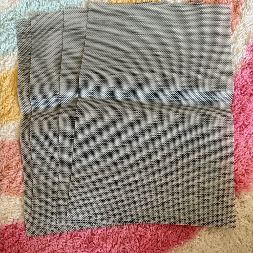 Gray Woven Placemats Set NEW